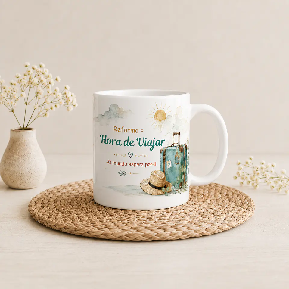 Caneca de Reforma Personalizada com Nome | Hora de Viajar 3
