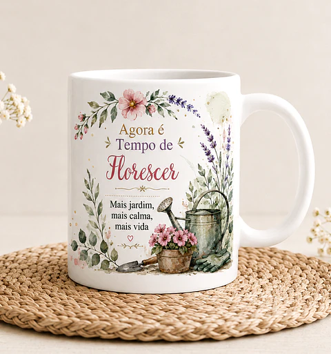 Caneca Personalizada de Reforma com Nome – Agora é Tempo de Florescer
