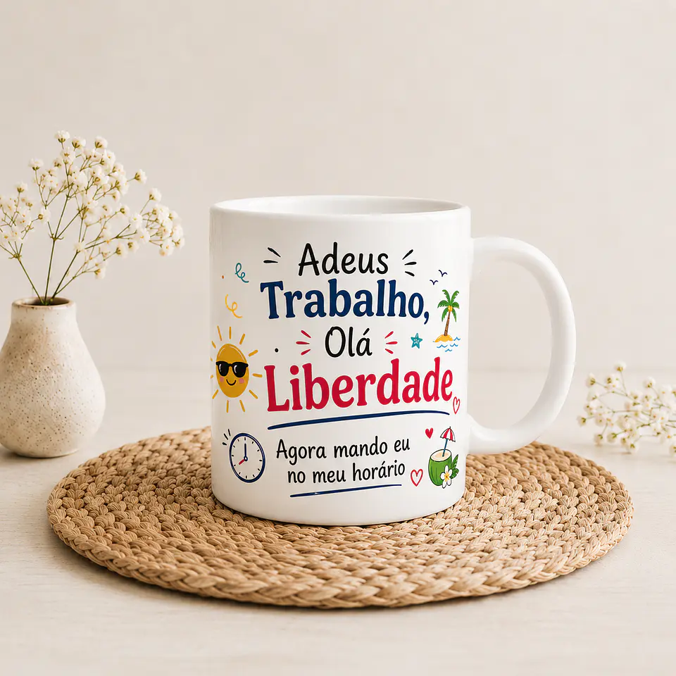 Caneca Personalizada de Reforma com Nome – Adeus Trabalho, Olá Liberdade 3