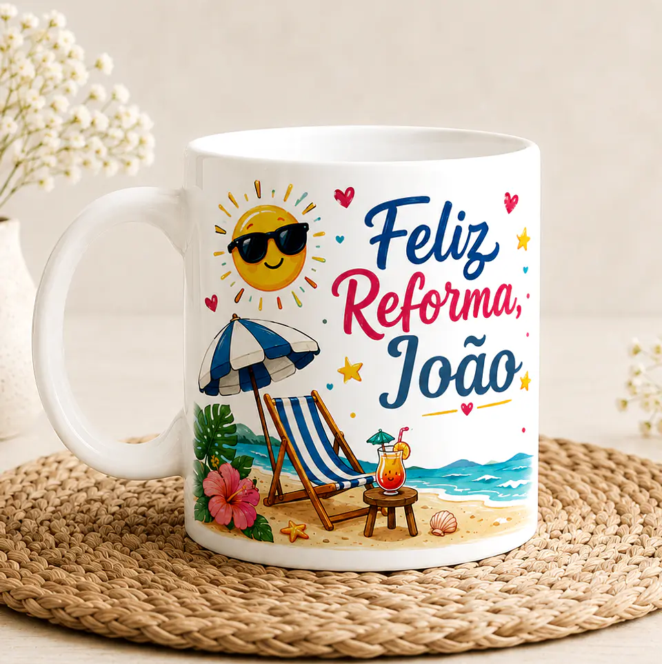Caneca Personalizada de Reforma com nome – Pronto para Aproveitar a Vida 2