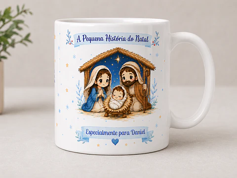 Caneca Personalizada de Natal com nome | A Pequena História do Natal
