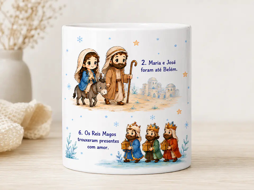 Caneca Personalizada de Natal com nome | A Pequena História do Natal 3