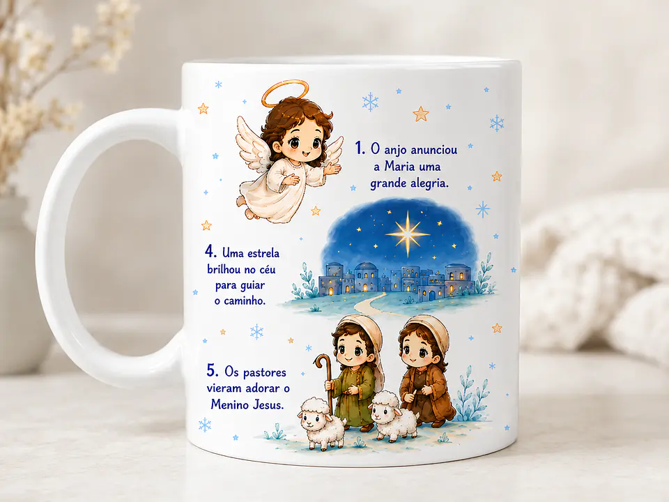 Caneca Personalizada de Natal com nome | A Pequena História do Natal 4