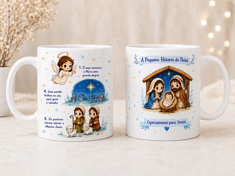 Caneca Personalizada de Natal com nome | A Pequena História do Natal