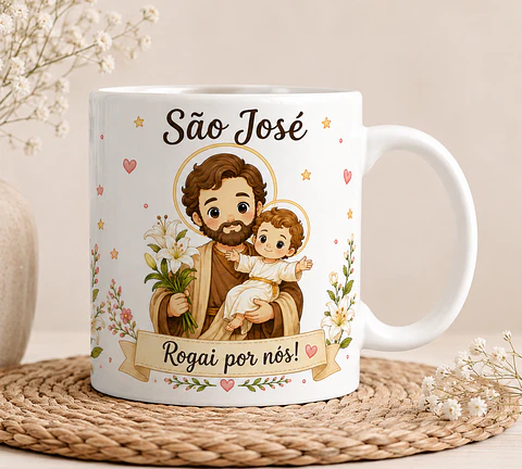 Caneca Personalizada São José – Oração e Nome