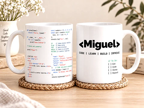 Caneca Personalizada para Programador | Presente para Informáticos, Developers e Amantes de Código