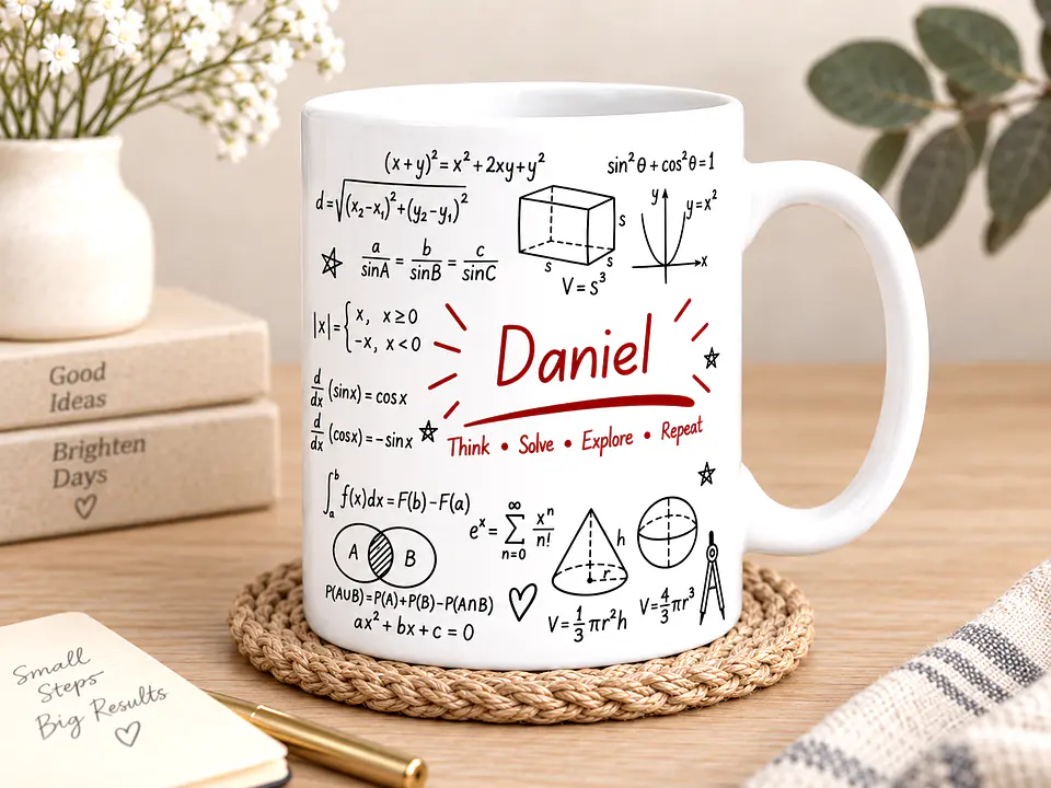 Caneca Personalizada de Matemática com Nome – Presente para Estudante, Professor ou Apaixonado por Matemática 2