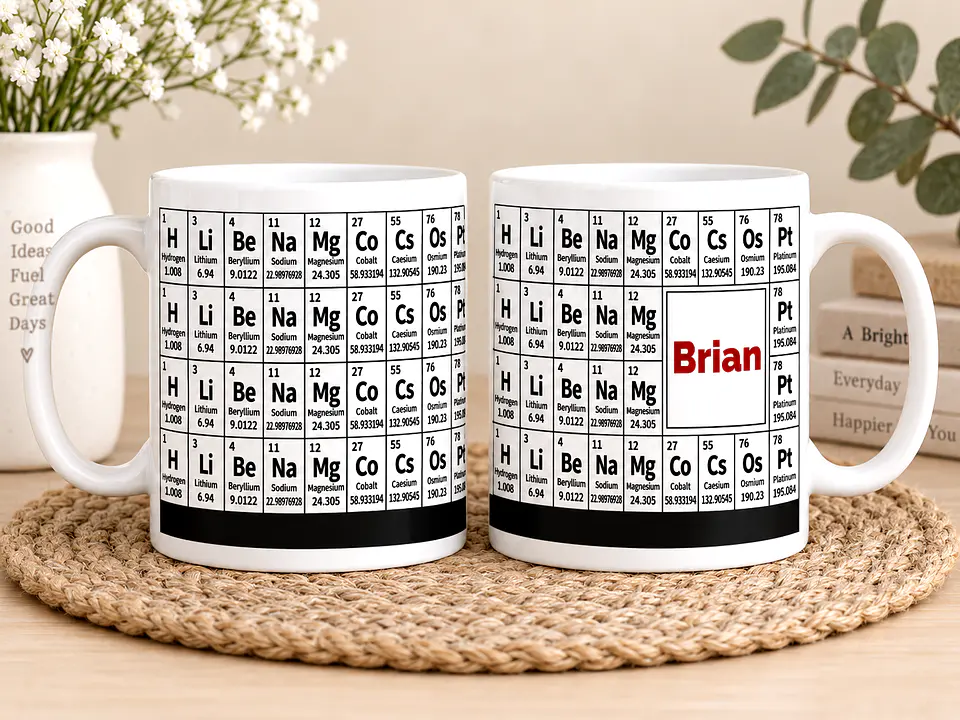 Caneca Personalizada de Química com Nome – Presente para Estudantes, Professores e Apaixonados por Ciência 1