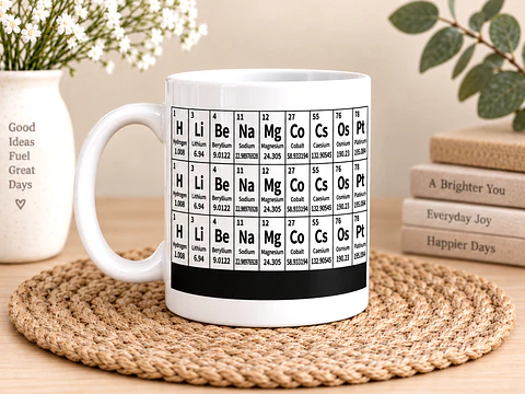 Caneca Personalizada de Química com Nome – Presente para Estudantes, Professores e Apaixonados por Ciência
