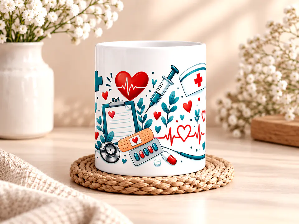 Caneca Personalizada Enfermeira ou Enfermeiro com Nome | Presente para Profissional de Enfermagem 3