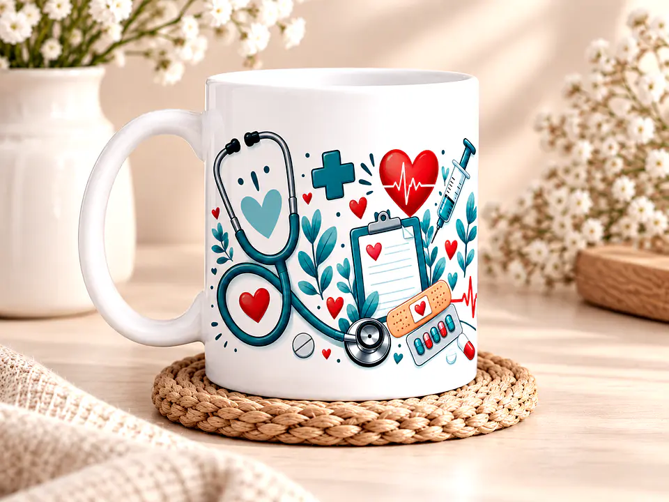 Caneca Personalizada Enfermeira ou Enfermeiro com Nome | Presente para Profissional de Enfermagem 4