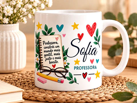 Caneca Personalizada para Professora com Nome – Presente Especial de Agradecimento