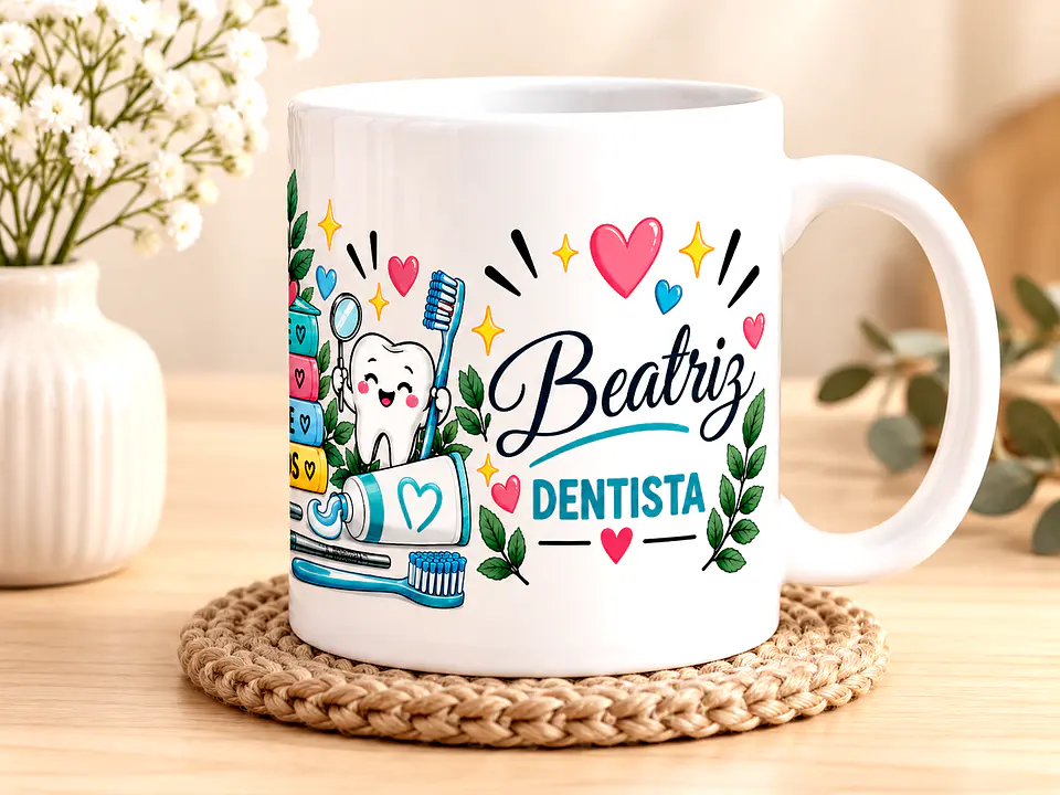 Caneca Personalizada Dentista com Nome – Presente para Dentista | Previne, Cuida e Devolve Sorrisos 2