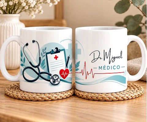 Caneca Personalizada Médico com Nome – Presente Original para Médico