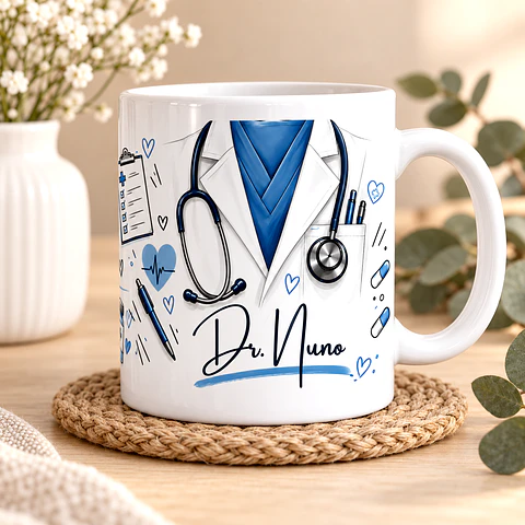 Caneca Personalizada Médico com Nome – Presente Original para Médico  