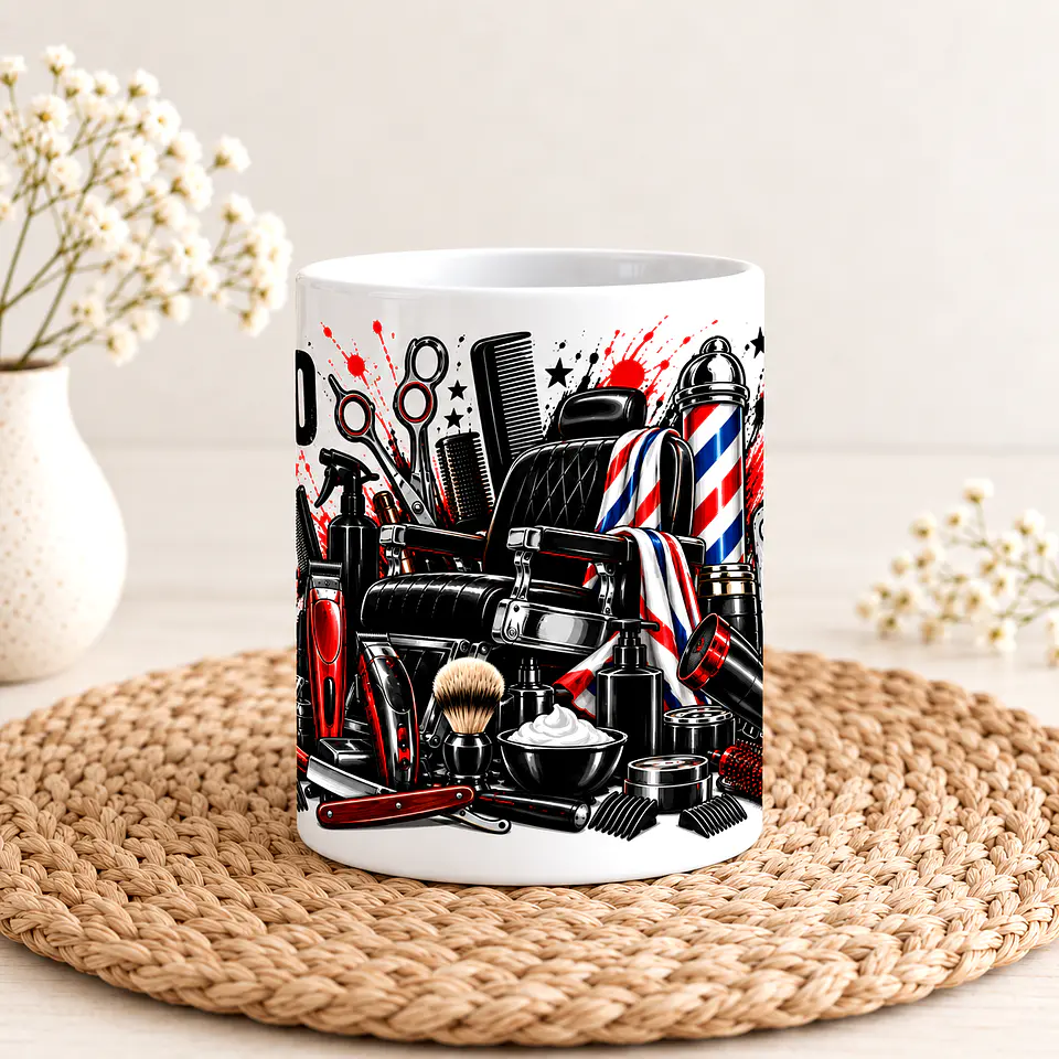 Caneca Personalizada para Barbeiro – Nome Personalizado 3