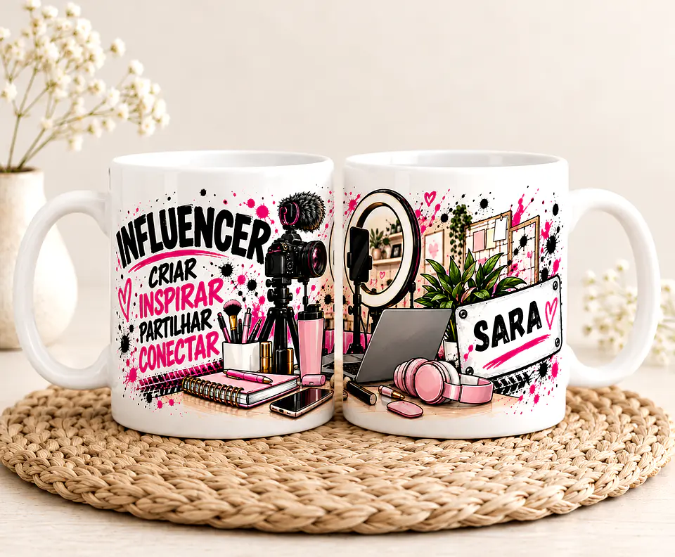 Caneca Personalizada Influencer com Nome – Presente Criativo e Original 1
