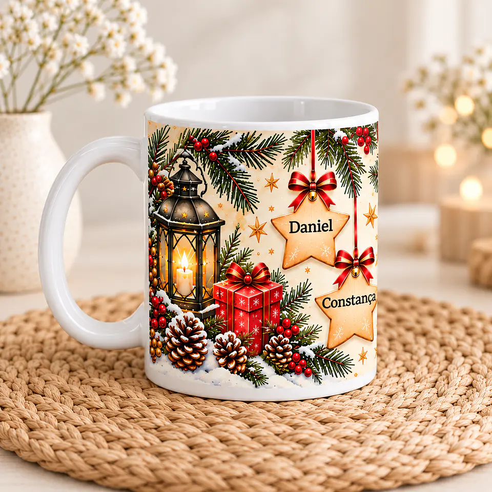 Caneca Personalizada para Pai – “O Nosso Herói Também no Natal” | Presente de Natal Personalizado 4