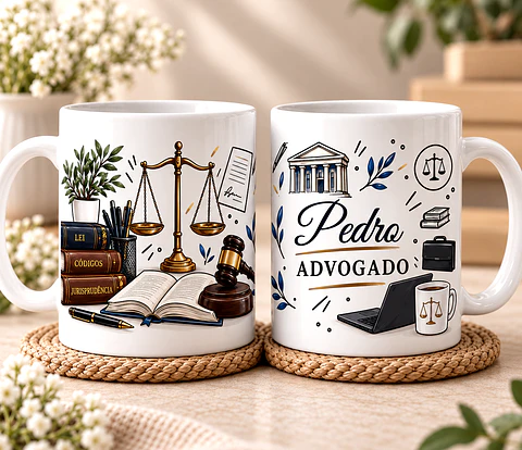 Caneca Personalizada Advogado – Presente de Profissão com Nome