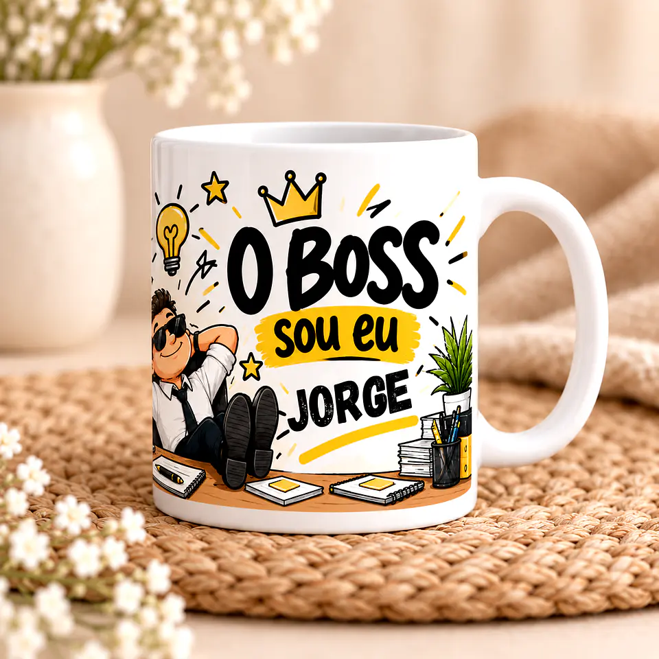 Caneca para Chefe “O Boss Sou Eu” Personalizada com Nome 2