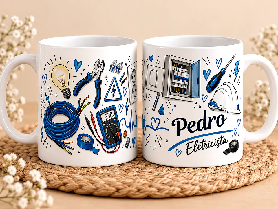 Caneca Personalizada Eletricista – Presente para Profissão 1