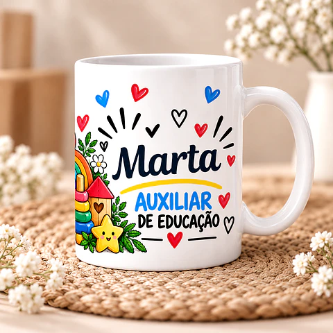 Caneca Personalizada Auxiliar de Educação – Um Presente Especial e Cheio de Carinho