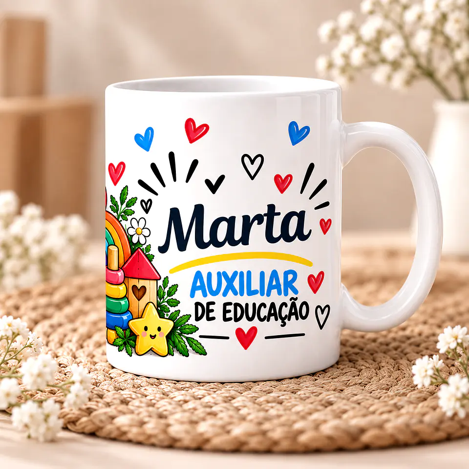 Caneca Personalizada Auxiliar de Educação – Um Presente Especial e Cheio de Carinho 2