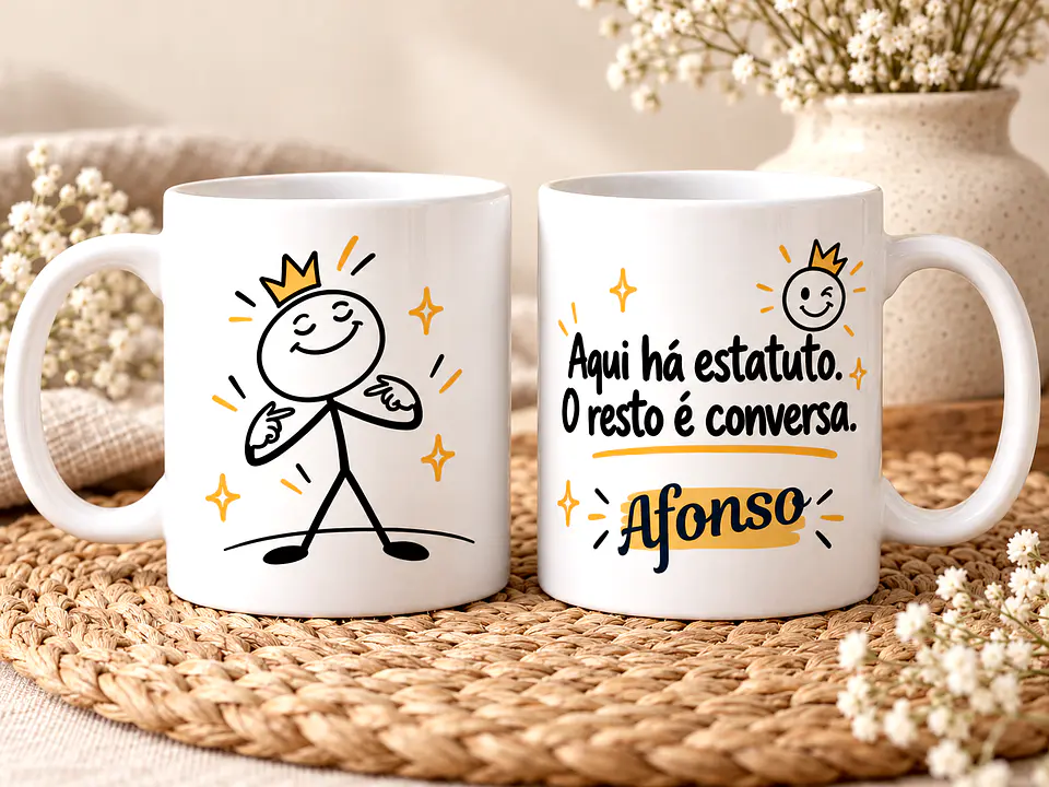 Caneca Personalizada “Aqui Há Estatuto. O Resto é Conversa.” 1