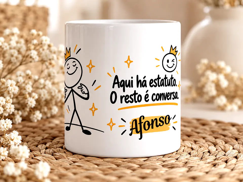 Caneca Personalizada “Aqui Há Estatuto. O Resto é Conversa.” 4