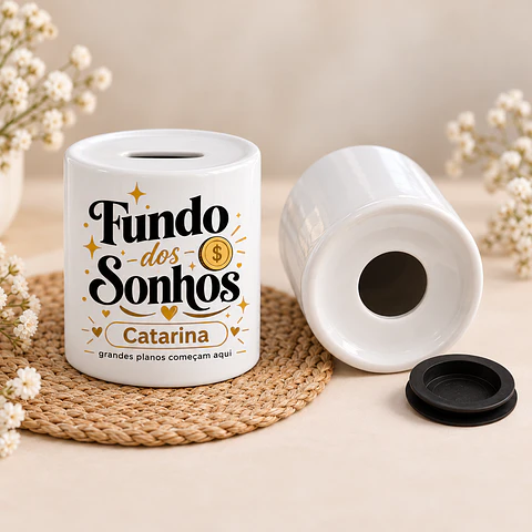 Mealheiro Personalizado Fundo dos Sonhos – Com Nome | Presente Original