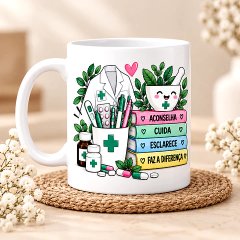 Caneca Personalizada Técnica de Farmácia – Um Presente Especial para Quem Cuida de Nós