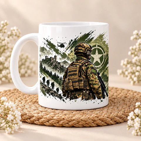 Caneca Personalizada Militar com Nome | Presente Original para Militares