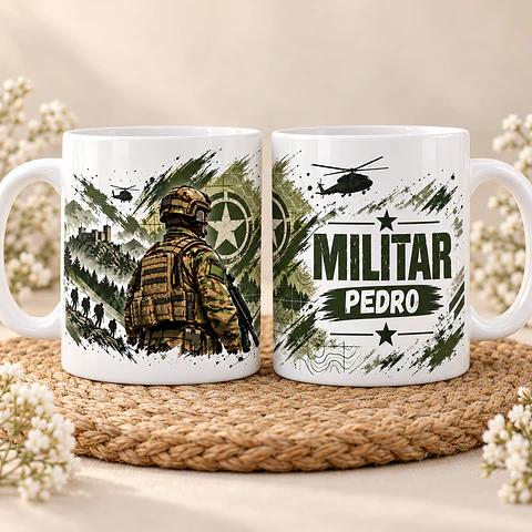 Caneca Personalizada Militar com Nome | Presente Original para Militares