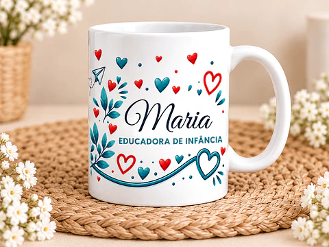 Caneca Personalizada Educadora de Infância com Nome – Presente Especial