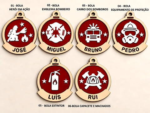 Bolas de Natal Personalizadas com Nome para Bombeiros em Madeira  – Um Tributo a Quem Protege