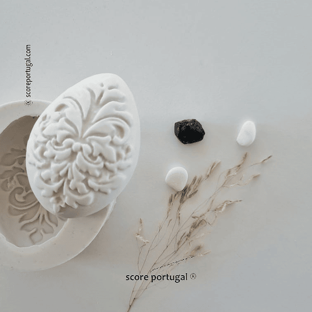 BASE OVAL FLORAL | MOLDE SILICONE ARTESANAL IDM007 1