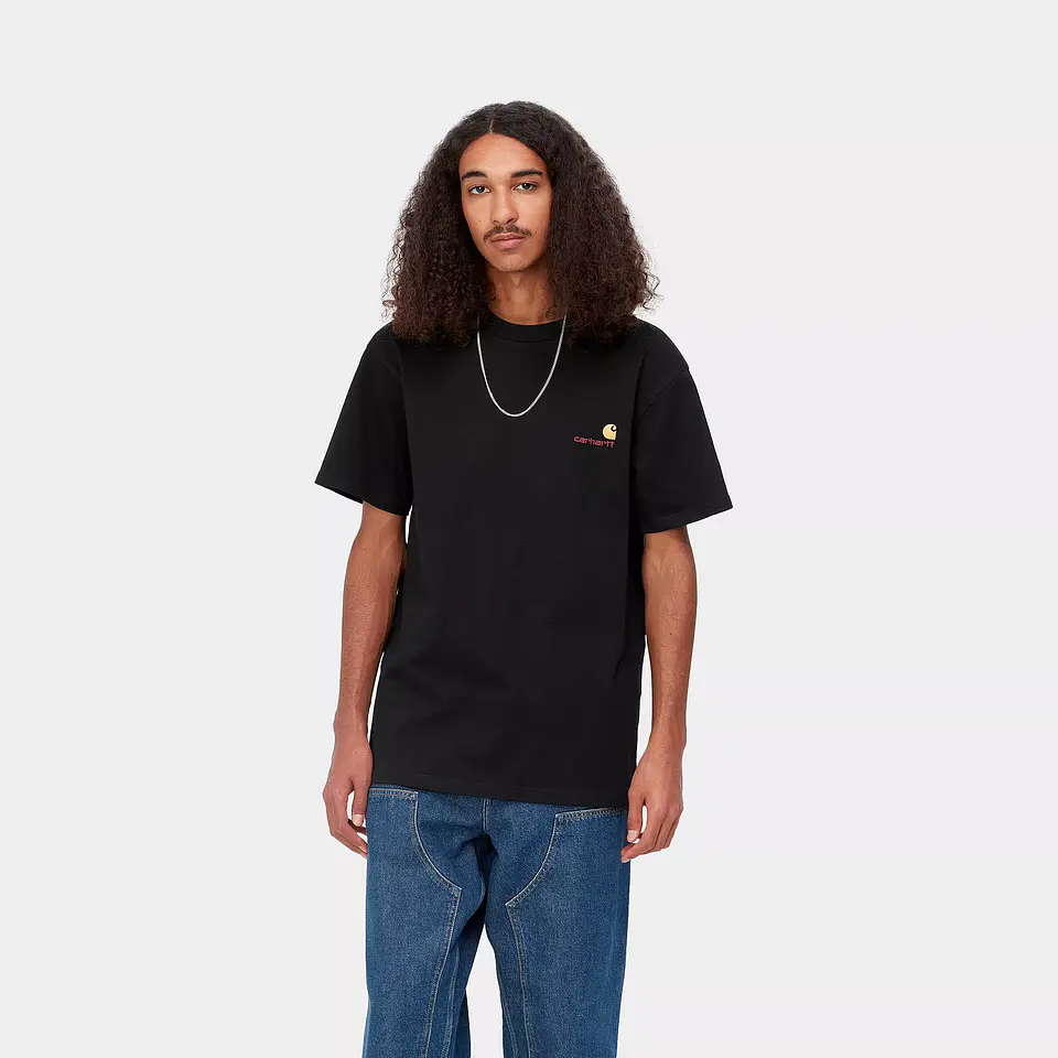 S/S AMERICAN SCRIPT T-SHIRT (BLACK)  2