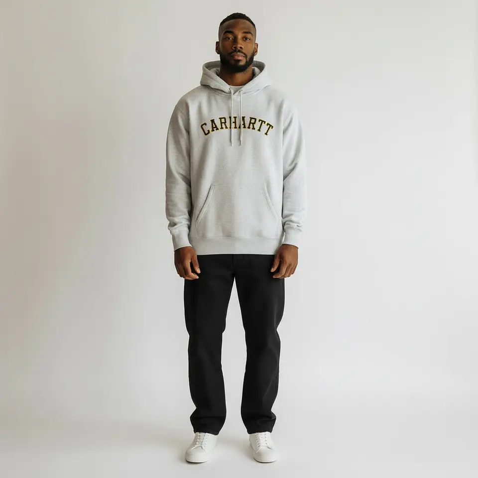 HOODED SWEATSHIRT UNIVERSITY (GREY HEATHER) 2
