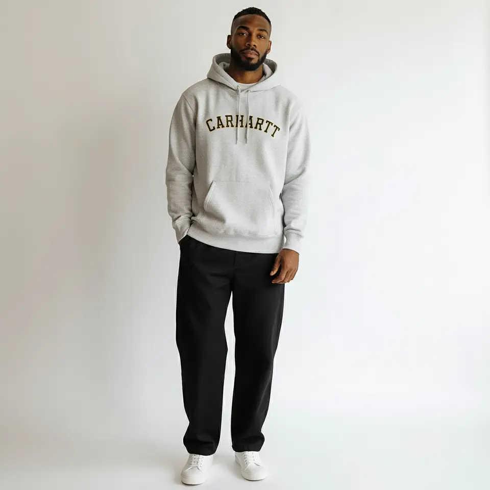 HOODED SWEATSHIRT UNIVERSITY (GREY HEATHER) 3