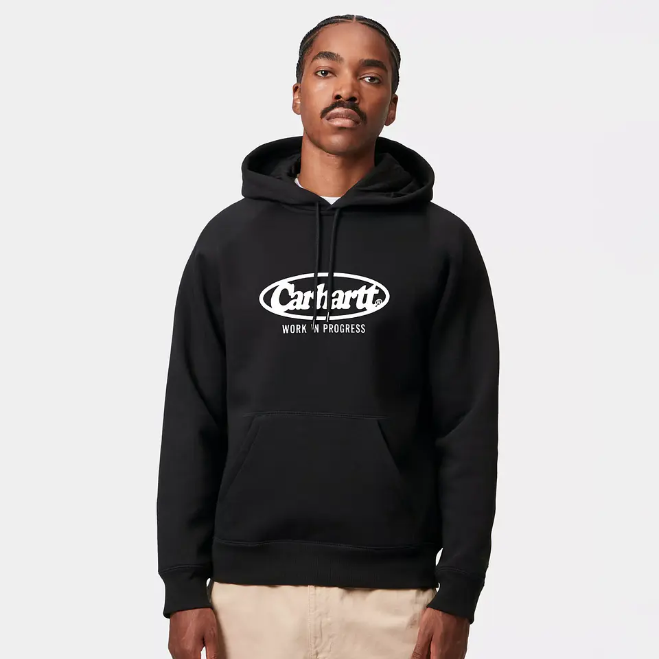 HOODED OVAL SWEAT (BLACK) 3