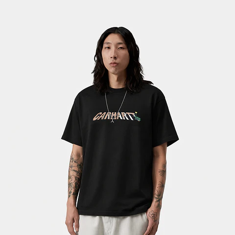 S/S DANDELION SCRIPT T-SHIRT (BLACK)