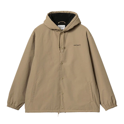 Hooded Coach Jacket UNISEX Leather/ Black