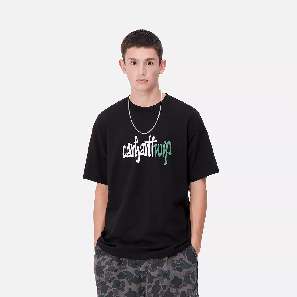 S/S Brush WIP T-Shirt (Black) 2
