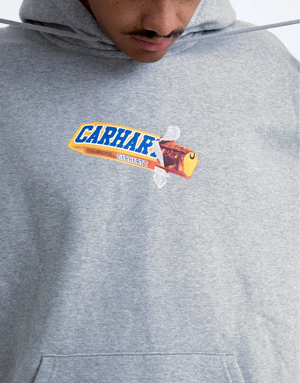 HOODED CHOCOLATE BAR SWEATSHIRT (Grey Heather)  3