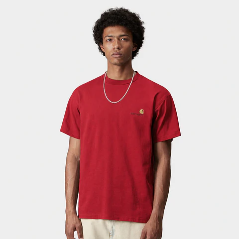S/S AMERICAN SCRIPT T-SHIRT (Oxide Red)