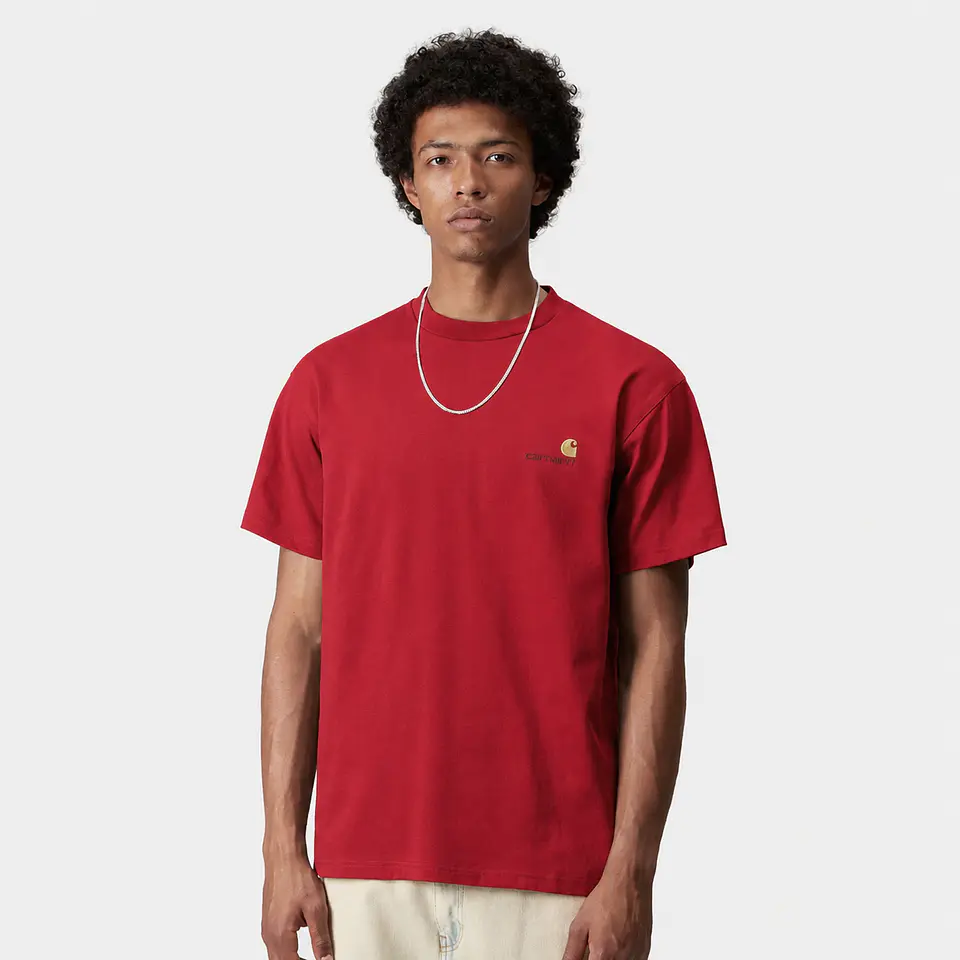 S/S AMERICAN SCRIPT T-SHIRT (Oxide Red) 2