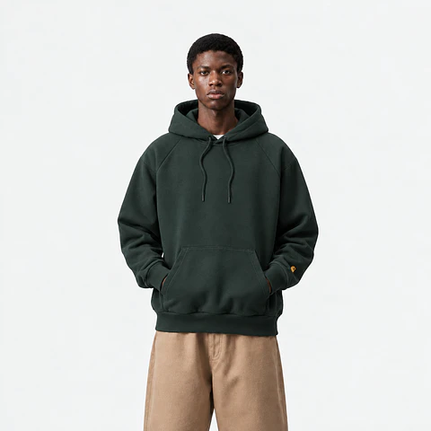 HOODED CHASE SWEATSHIRT (DARK GREEN)