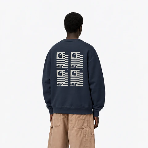 STAMP STATE SWEAT BLUE/GREY