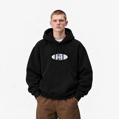 Oval Stock Logo Hoodie  (black)