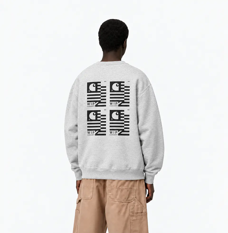 STAMP STATE SWEAT - ASH HEATHER / BLACK 2